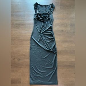 NWOT Black Ruched Women’s Maxi Dress